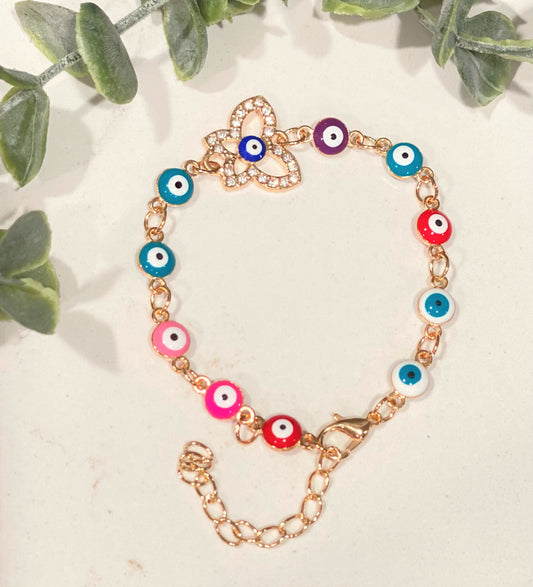 Butterfly - Evil eye bracelet